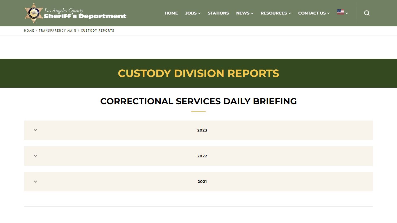 Custody Reports | Los Angeles County Sheriff's Department